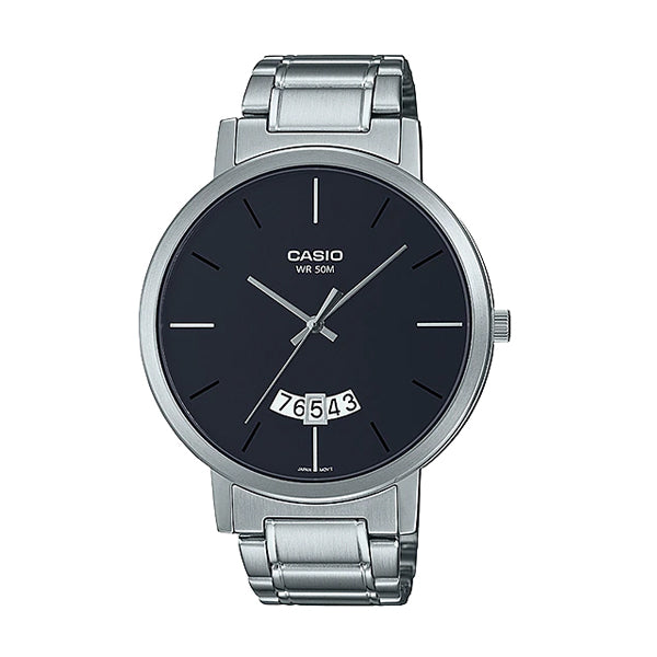 Casio Men's Standard Analog Stainless Steel Band Watch MTPB100D-1E MTP-B100D-1E