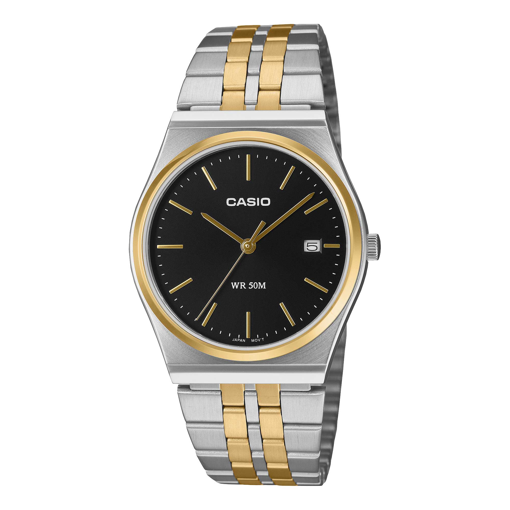 Casio Men's Analog Two-Tone Stainless Steel Band Watch MTPB145SG-1A MTP-B145SG-1A