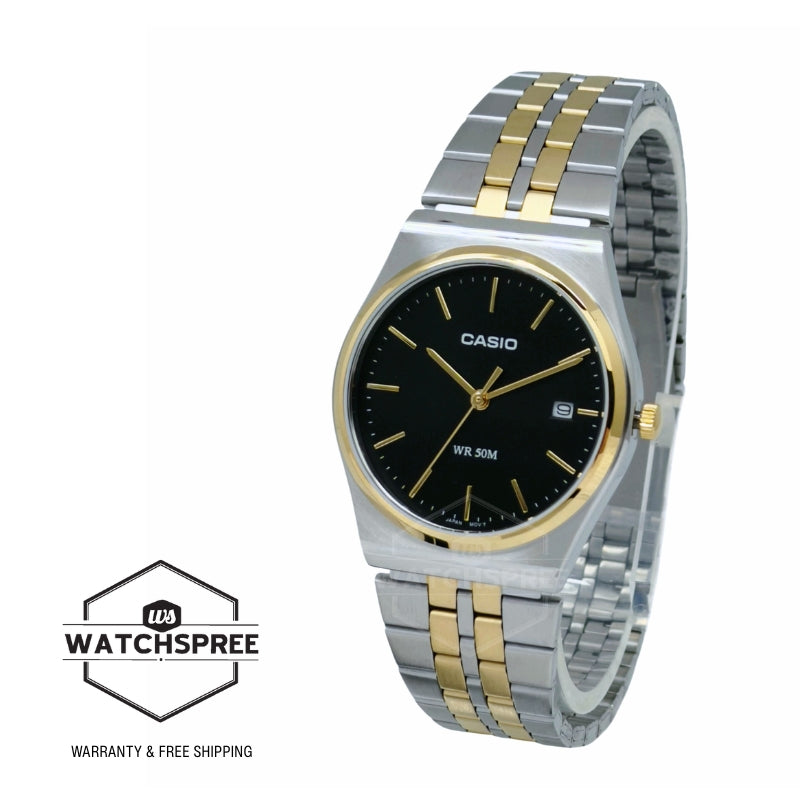 Casio Men's Analog Two-Tone Stainless Steel Band Watch MTPB145SG-1A MTP-B145SG-1A