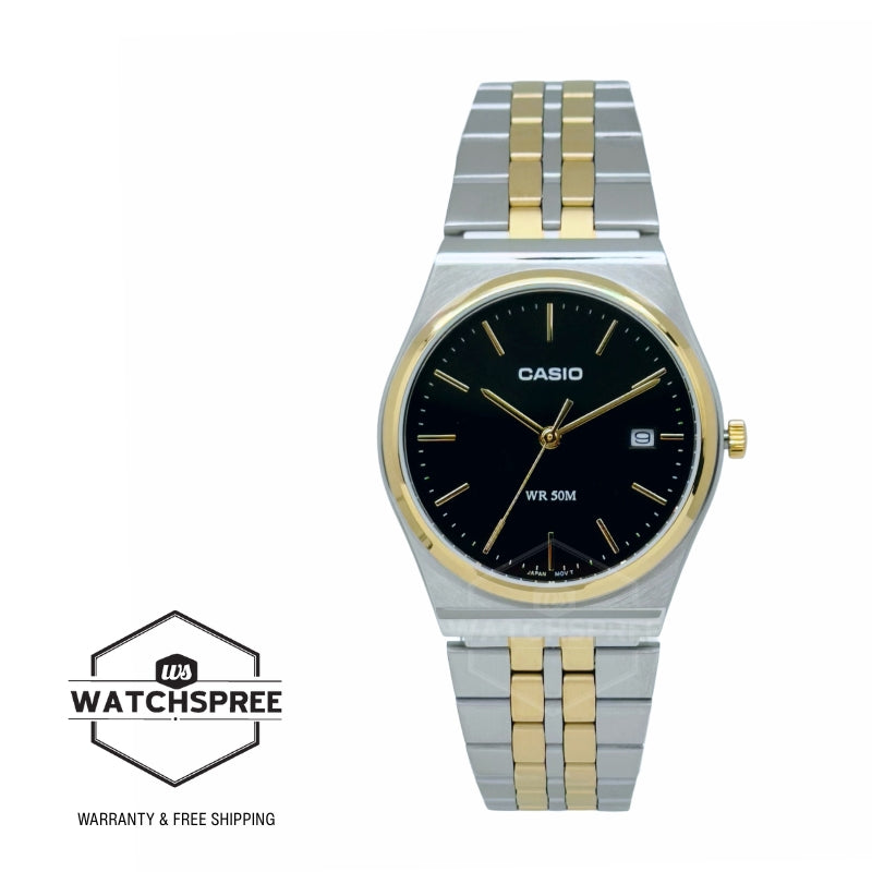 Casio Men's Analog Two-Tone Stainless Steel Band Watch MTPB145SG-1A MTP-B145SG-1A