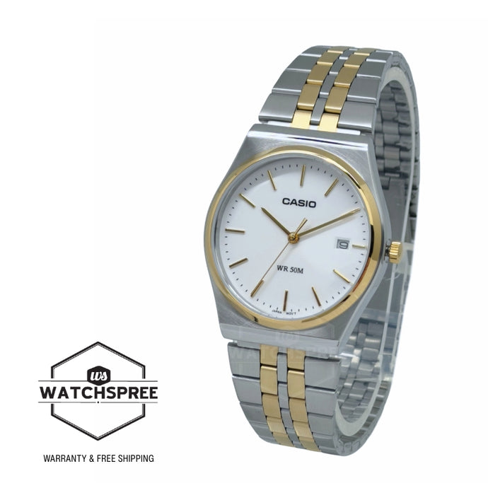 Casio Men's Analog Two-Tone Stainless Steel Band Watch MTPB145SG-7A MTP-B145SG-7A