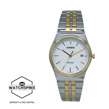 Casio Men's Analog Two-Tone Stainless Steel Band Watch MTPB145SG-7A MTP-B145SG-7A