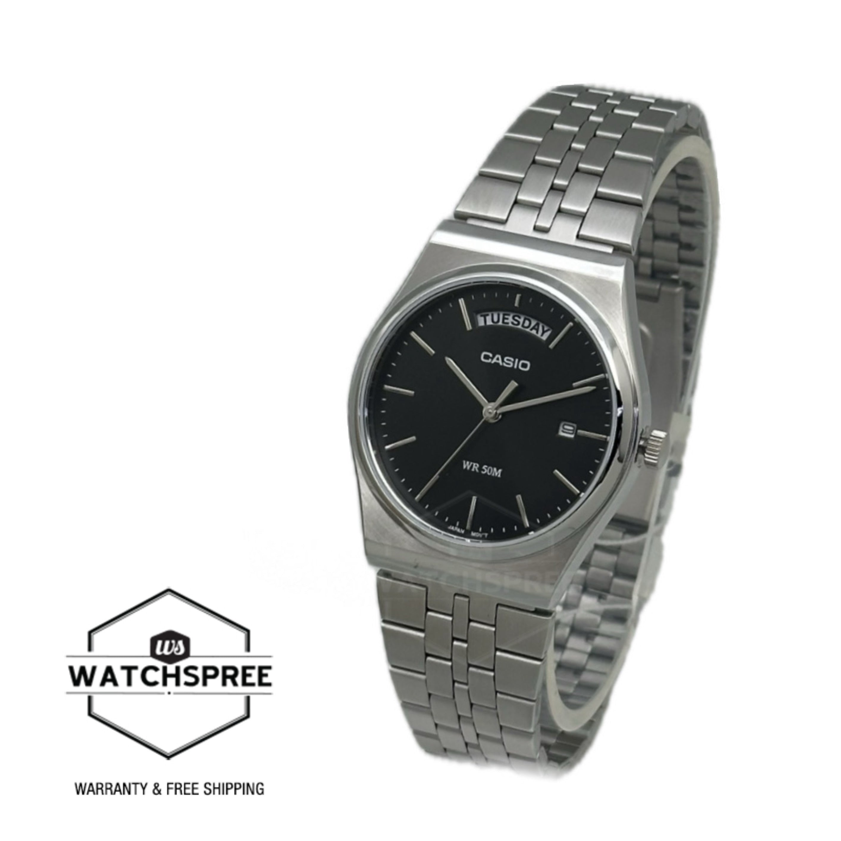 Casio Men's Analog Stainless Steel Band Watch MTPB146D-1A MTP-B146D-1A
