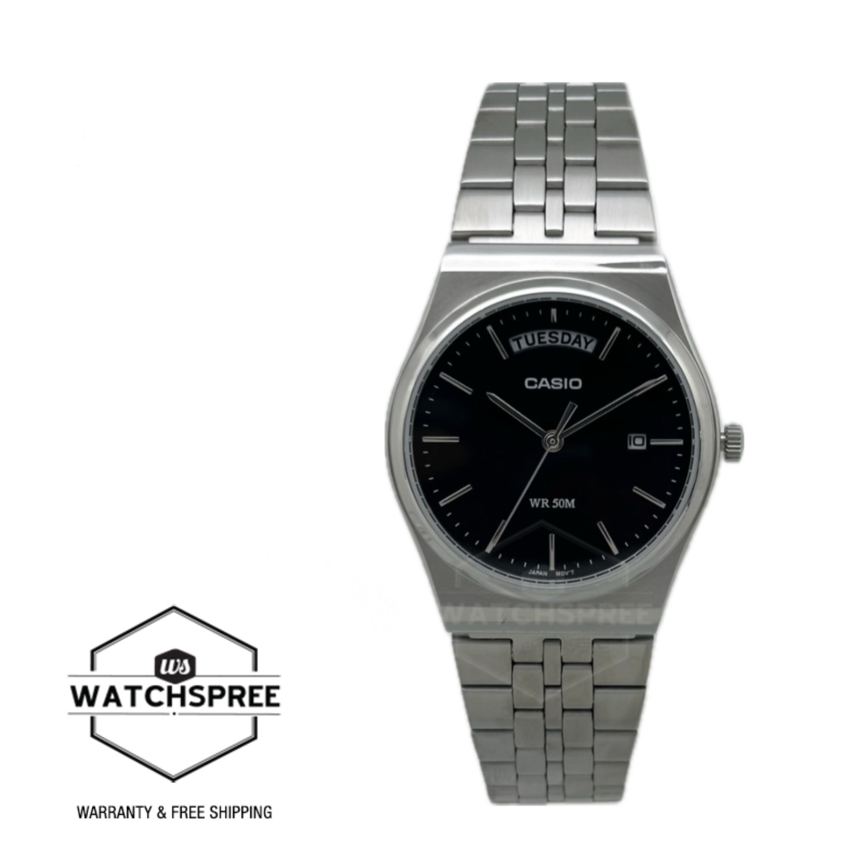 Casio Men's Analog Stainless Steel Band Watch MTPB146D-1A MTP-B146D-1A