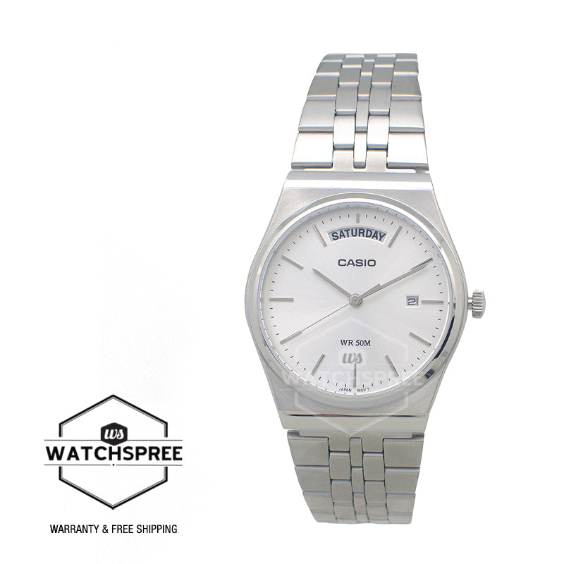 Casio Men's Analog Stainless Steel Band Watch MTPB146D-7A MTP-B146D-7A