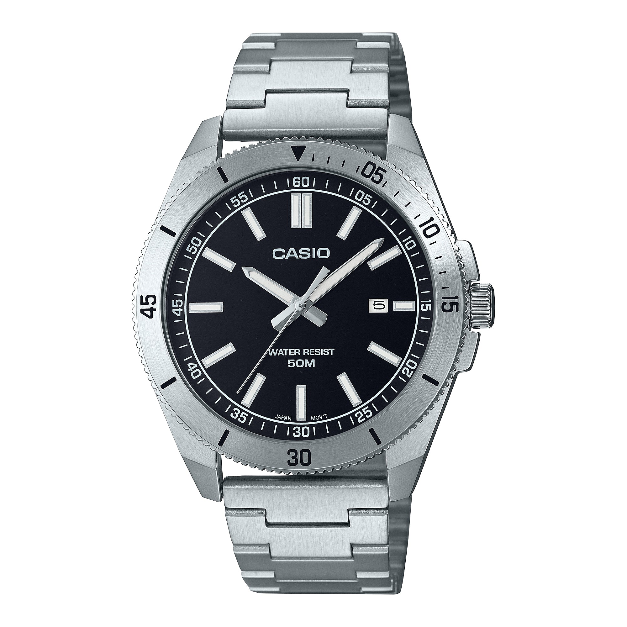 Casio Men's Analog Sporty Stainless Steel Band Watch MTPB155D-1E MTP-B155D-1E