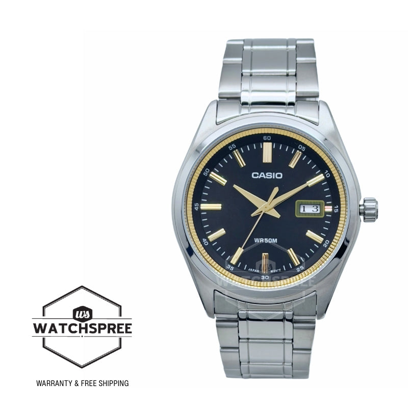 Casio Men's Analog Stainless Steel Band Watch MTPB180D-1A2 MTP-B180D-1A2