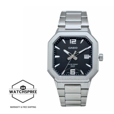 Casio Men's Analog Octagonal Dial Stainless Steel Band Watch MTPB195D-1A MTP-B195D-1A