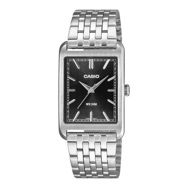 Casio Men's Analog Rectangular Dial Stainless Steel Band Watch MTPB215D-1A MTP-B215D-1A