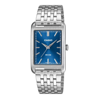 Casio Men's Analog Rectangular Dial Stainless Steel Band Watch MTPB215D-2A MTP-B215D-2A