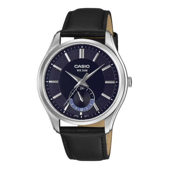 Casio Men's Analog Black Leather Strap Watch MTPB315L-2A MTP-B315L-2A