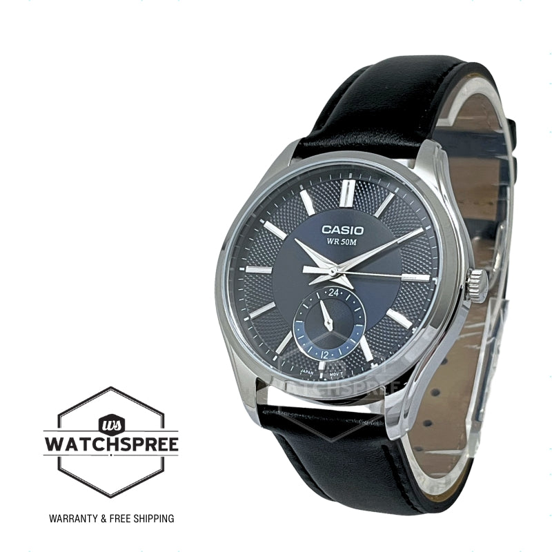Casio Men's Analog Black Leather Strap Watch MTPB315L-2A MTP-B315L-2A