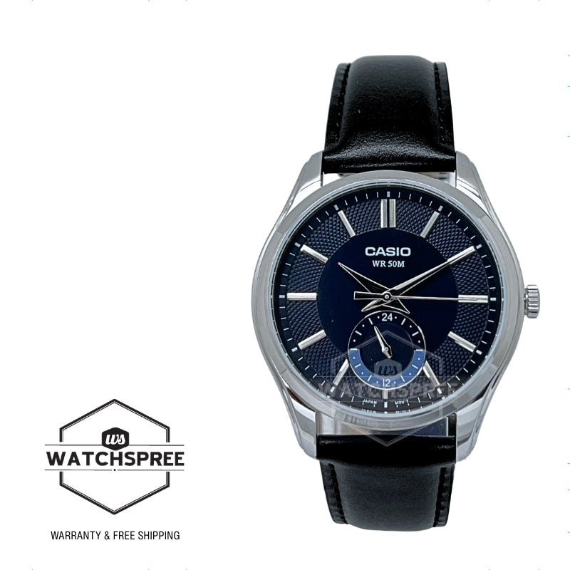 Casio Men's Analog Black Leather Strap Watch MTPB315L-2A MTP-B315L-2A