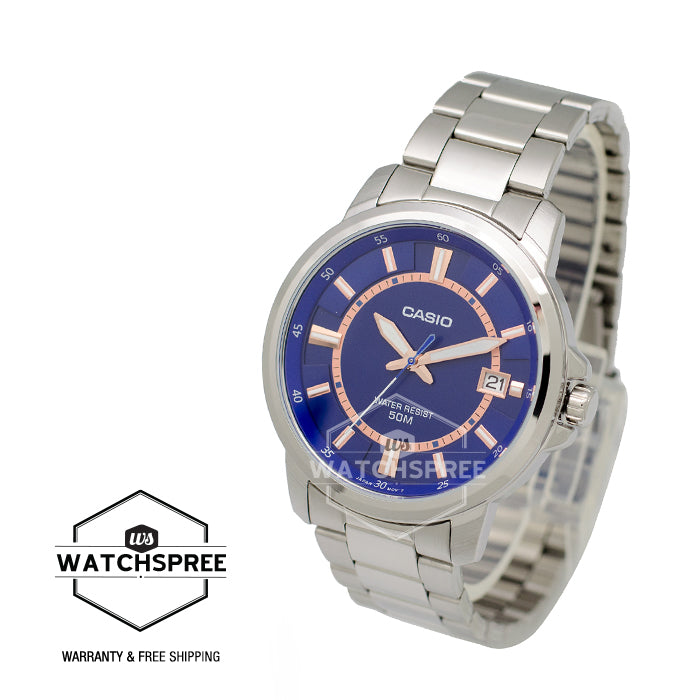 Casio Standard Analog Men's Stainless Steel Band Watch MTPE130D-2A