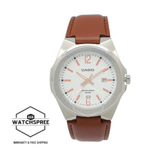 Load image into Gallery viewer, Casio Men&#39;s Analog Dark Brown Leather Band Watch MTPE158L-7A MTP-E158L-7A
