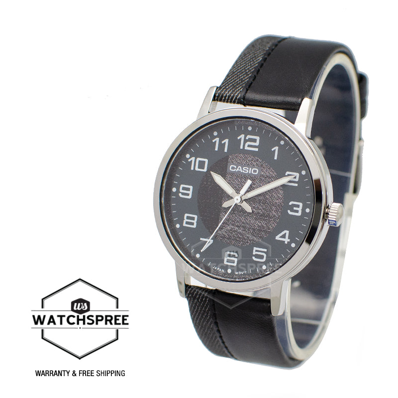 Casio Men's Standard Analog Black Leather Band Watch MTPE159L-1B MTP-E159L-1B