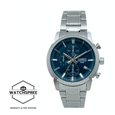 Casio Men's Analog Sporty Chronograph Stainless Steel Band Watch MTPE510D-2A2 MTP-E510D-2A2