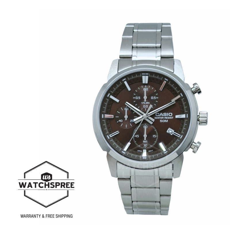 Casio Men's Analog Sporty Chronograph Stainless Steel Band Watch MTPE510D-5A MTP-E510D-5A