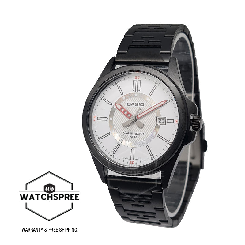 Casio Men's Analog Black Ion Plated Stainless Steel Band Watch MTPE700B-7E MTP-E700B-7E