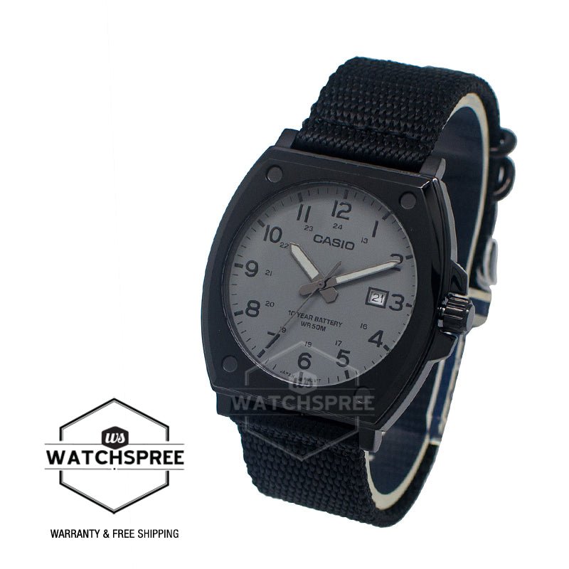 Casio Men's Analog Black Cloth Band Watch MTPE715C-8A MTP-E715C-8A