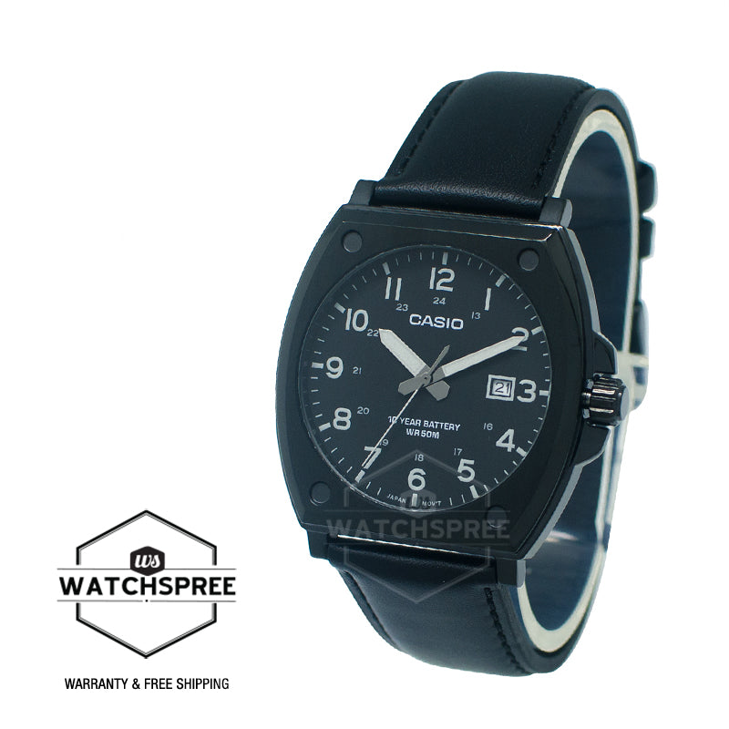 Casio Men's Analog Black Leather Strap Watch MTPE715L-1A MTP-E715L-1A