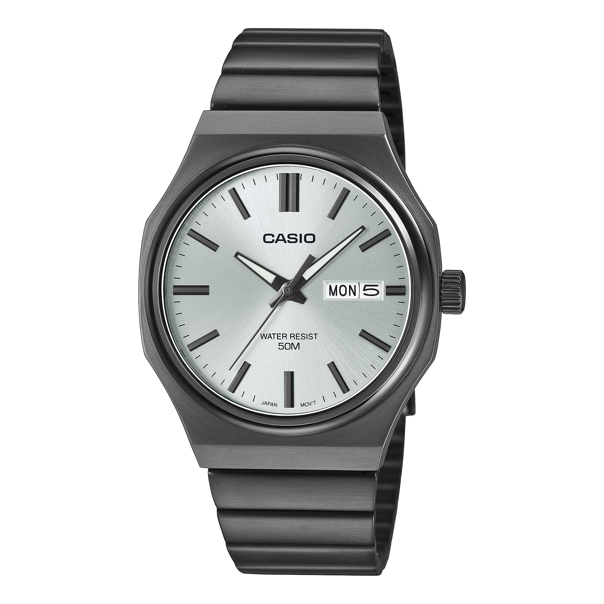Casio Men's Analog Black Ion Plated Stainless Steel Band Watch MTPE735B-7A MTP-E735B-7A