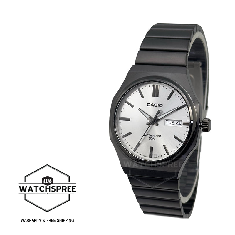 Casio Men's Analog Black Ion Plated Stainless Steel Band Watch MTPE735B-7A MTP-E735B-7A