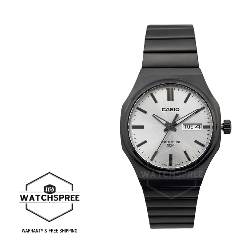 Casio Men's Analog Black Ion Plated Stainless Steel Band Watch MTPE735B-7A MTP-E735B-7A