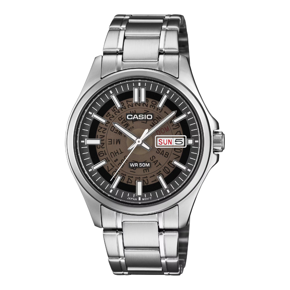 Casio Men's Analog Stainless Steel Band Watch MTPE740-1A MTP-E740-1A