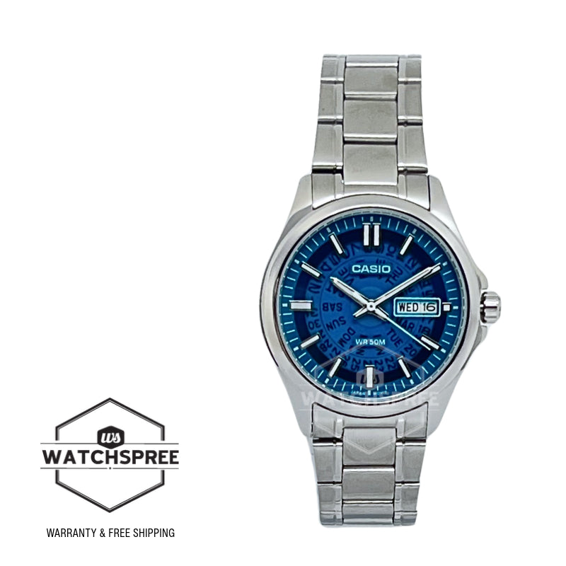 Casio Men's Analog Stainless Steel Band Watch MTPE740-2A2 MTP-E740-2A2