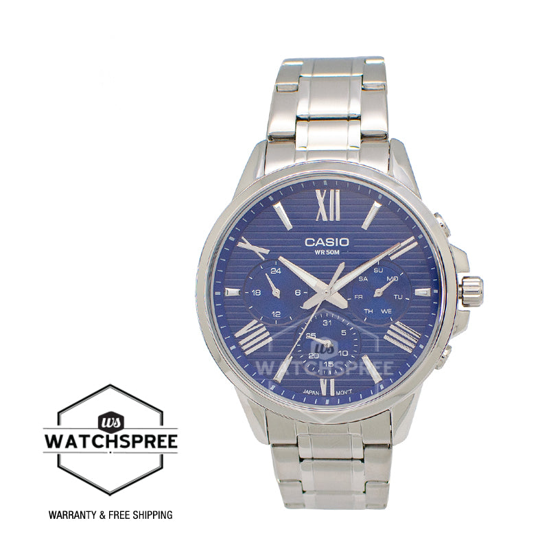 Casio Men's Multi-Hand Silver Stainless Steel Band Watch MTPEX300D-2A MTP-EX300D-2A