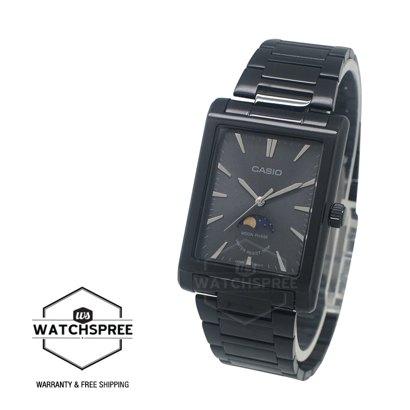 Casio Men's Analog Black Ion Plated Watch MTPM105B-1A MTP-M105B-1A