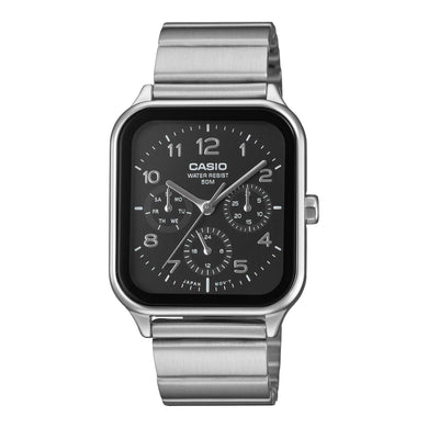 Casio Men's Analog Square Dial Stainless Steel Band Watch MTPM306D-1A MTP-M306D-1A