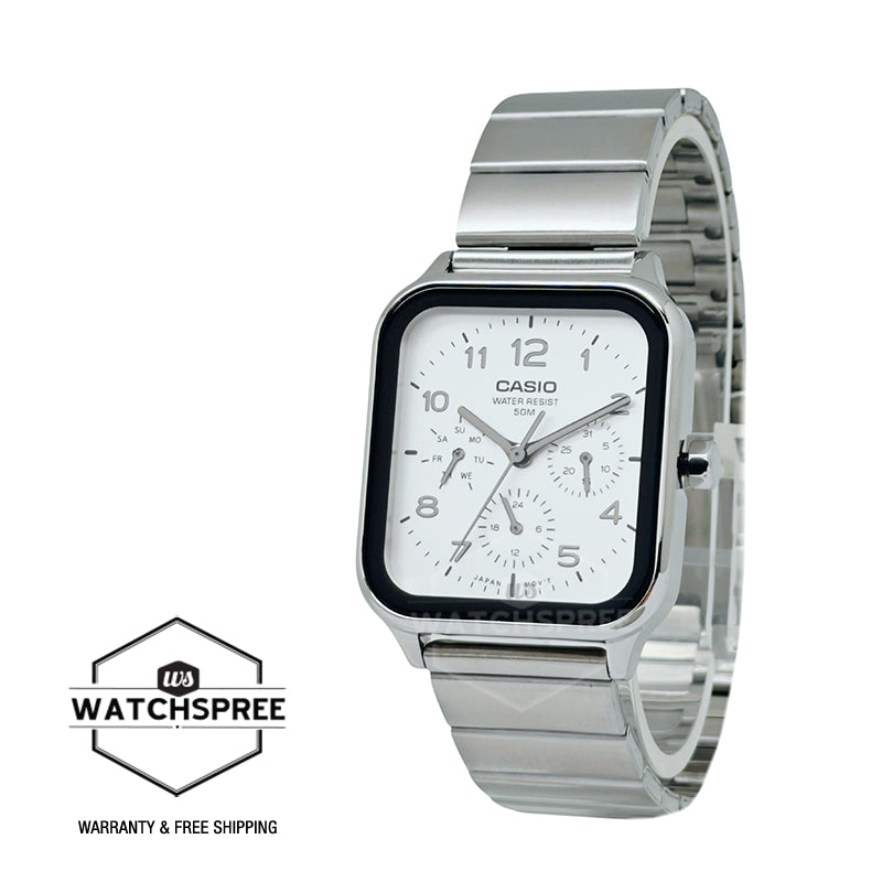 Casio Men's Analog Square Dial Stainless Steel Band Watch MTPM306D-7A MTP-M306D-7A