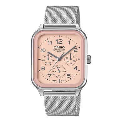 Casio Men's Analog Square Dial Stainless Steel Mesh Band Watch MTPM306M-4A MTP-M306M-4A