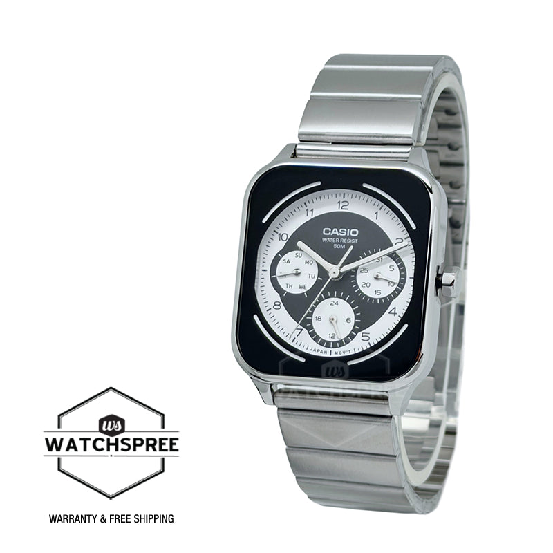 Casio Men's Analog Square Dial Stainless Steel Band Watch MTPM307D-1B MTP-M307D-1B