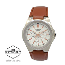 Load image into Gallery viewer, Casio Men&#39;s Multi-Hand Dark Brown Leather Band Watch MTPSW330L-7A MTP-SW330L-7A
