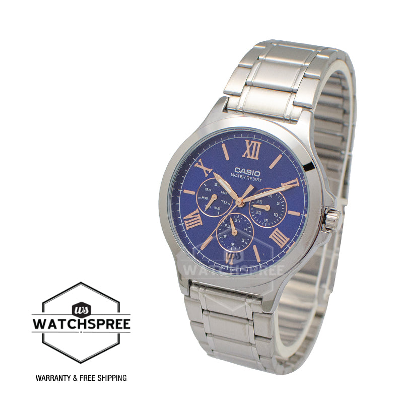 Casio Men's Multi-Hands Silver Stainless Steel Band Watch MTPV300D-2A MTP-V300D-2A