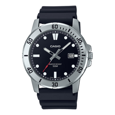 Casio Men's Analog Sporty Black Resin Band Watch MTPVD01-1E MTP-VD01-1E