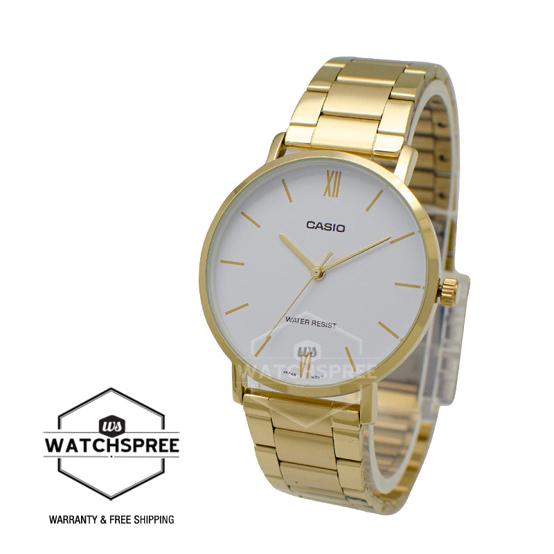 Casio Men's Analog Gold Stainless Steel Band Watch MTPVT01G-7B MTP-VT01G-7B