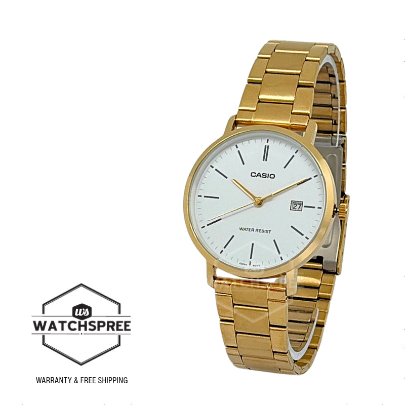 Casio Men's Analog Gold Ion Plated Stainless Steel Band Watch MTPVT05G-7E MTP-VT05G-7E