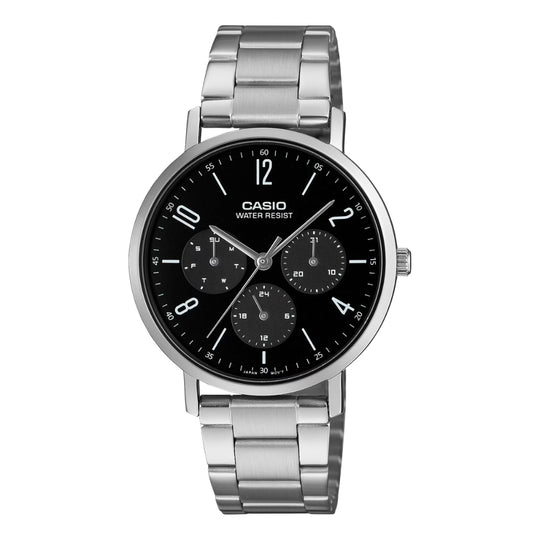 Casio Men's Analog Stainless Steel Band Watch MTPVT06D-1B MTP-VT06D-1B