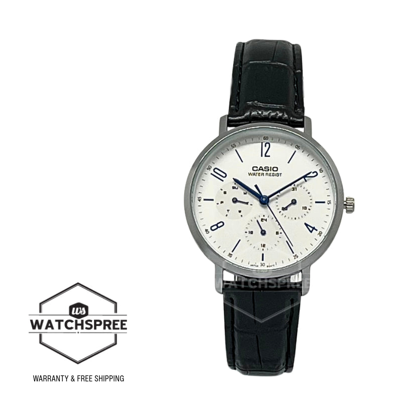 Casio Men's Analog Black Leather Strap Watch MTPVT06L-7B MTP-VT06L-7B