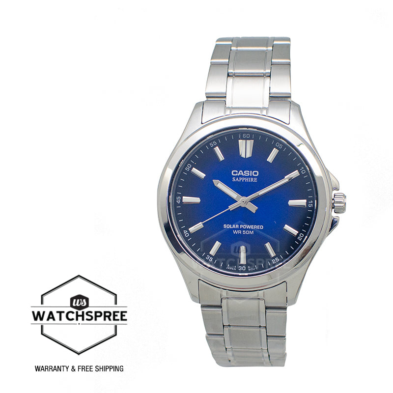 Casio Men's Analog Solar Stainless Steel Band Watch MTSRS100D-2A MTS-RS100D-2A