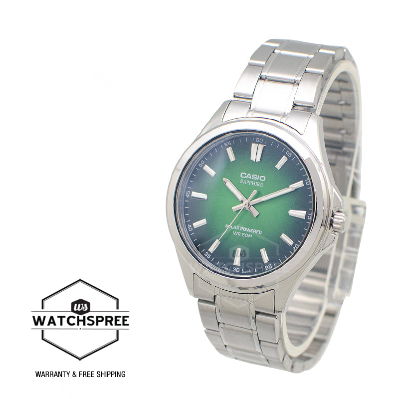 Casio Men's Analog Solar Stainless Steel Band Watch MTSRS100D-3A MTS-RS100D-3A