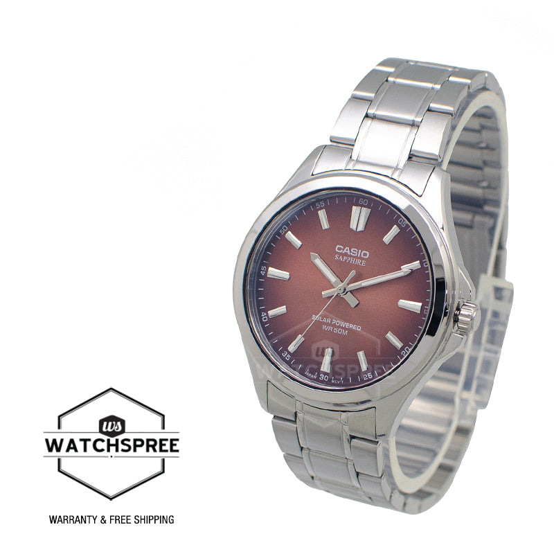 Casio Men's Analog Solar Stainless Steel Band Watch MTSRS100D-5A MTS-RS100D-5A
