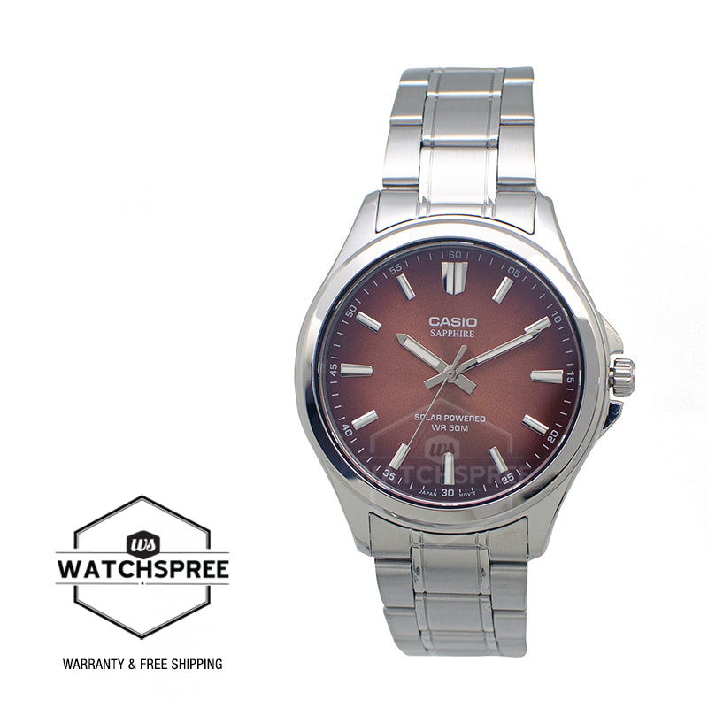 Casio Men's Analog Solar Stainless Steel Band Watch MTSRS100D-5A MTS-RS100D-5A