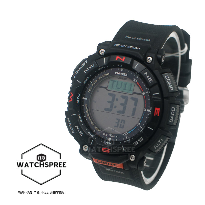 Casio Pro Trek Tough Solar Duplex LCD Bio-Based Black Resin Watch PRG340-1D PRG-340-1D PRG-340-1
