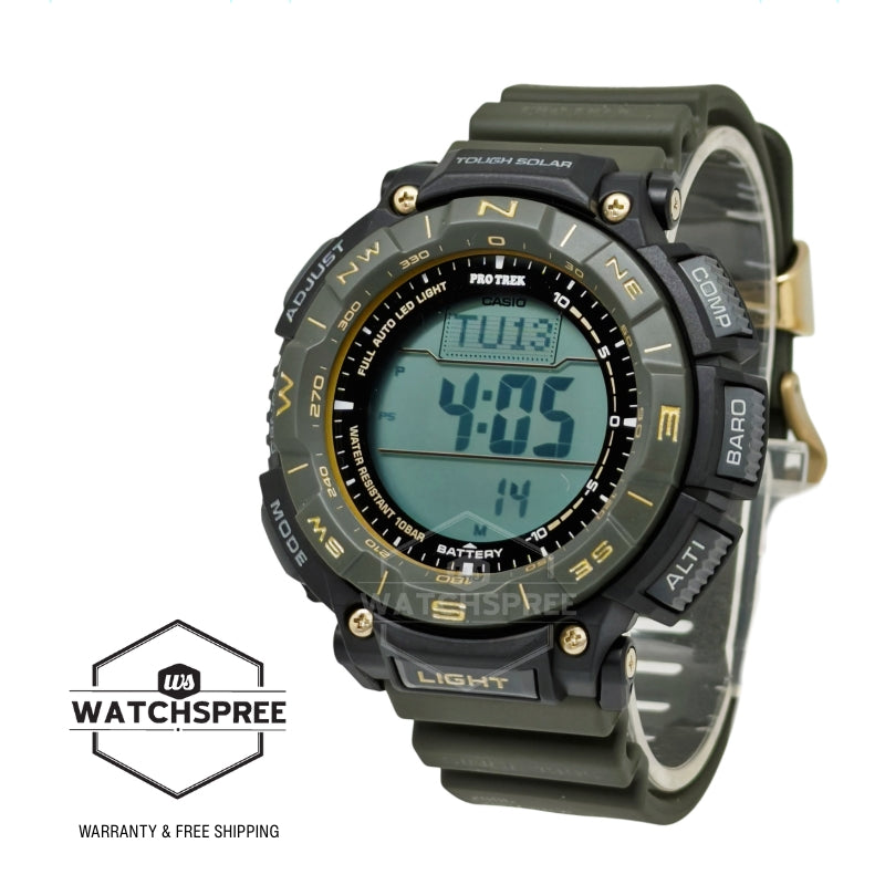 Casio Pro Trek PRG-340 Lineup 30th Anniversary Triple Sensor Solar Bio-Based Green Resin Band Watch PRG340ANS-3D PRG-340ANS-3D PRG-340ANS-3