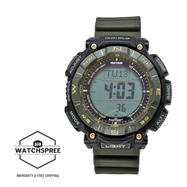 Casio Pro Trek PRG-340 Lineup 30th Anniversary Triple Sensor Solar Bio-Based Green Resin Band Watch PRG340ANS-3D PRG-340ANS-3D PRG-340ANS-3